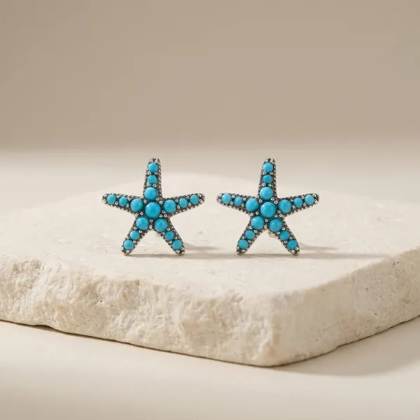 Turquoise_Starfish_925_Sterling_Silver_Stud_Earrings