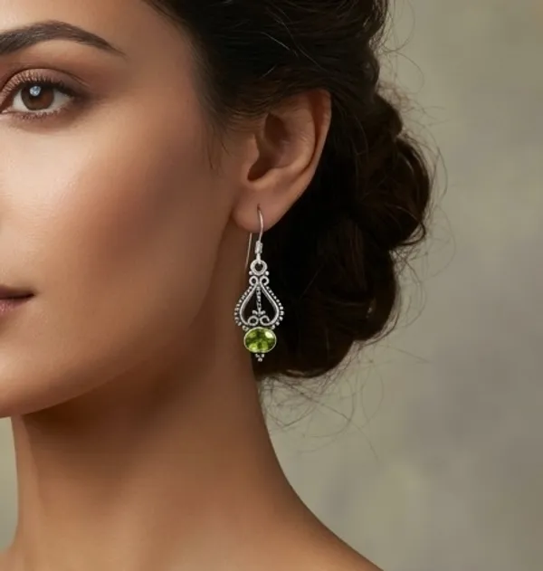 Peridot_Rope_Arch_Drop_925_Sterling_Silver_Earrings