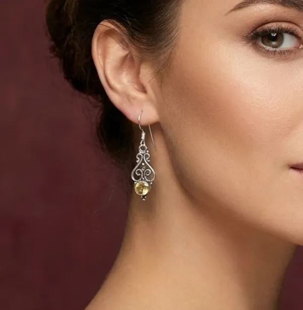 Citrine_Double_Scroll_Drop_925_Sterling_Silver_Earrings