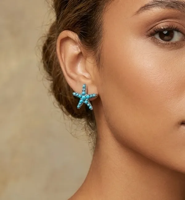 Turquoise_Starfish_925_Sterling_Silver_Stud_Earrings