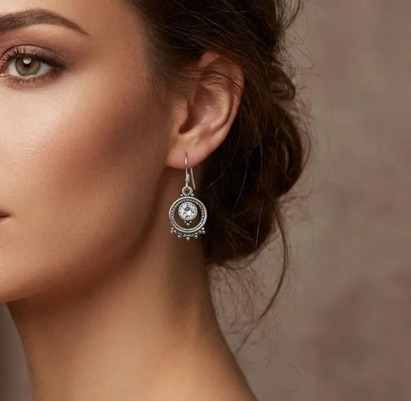White_Cubic_Zirconia_Circle_Halo_925_Sterling_Silver_Earrings