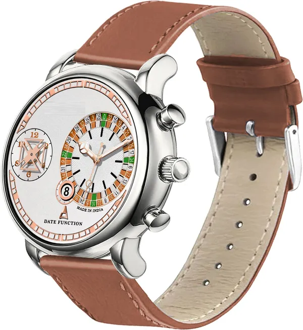 Onir_Leather_Silver_Date_And_Time_Analog_Quartz_For_Men/Boys_Analog_Watch_Analog_Watch_For_Men