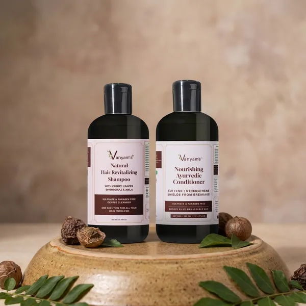 Vanyam_Ayurvedic_Shampoo_Conditioner_Combo_Hair_Fall_Control_Frizz_Free_Smoothness