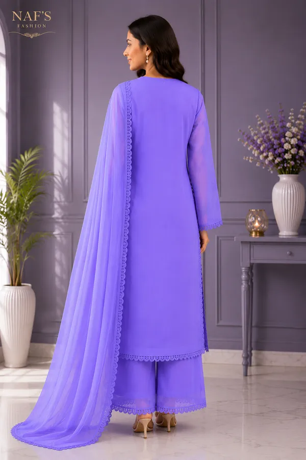 Lavender_Georgette_Chikankari_Embroidery_Kurta_With_Pant_And_Dupatta_For_Women