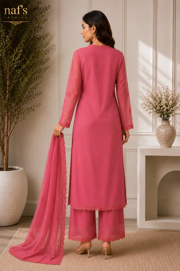 Pastel_Pink_Georgette_Chikankari_Embroidery_Kurta_With_Pant_And_Dupatta_For_Women