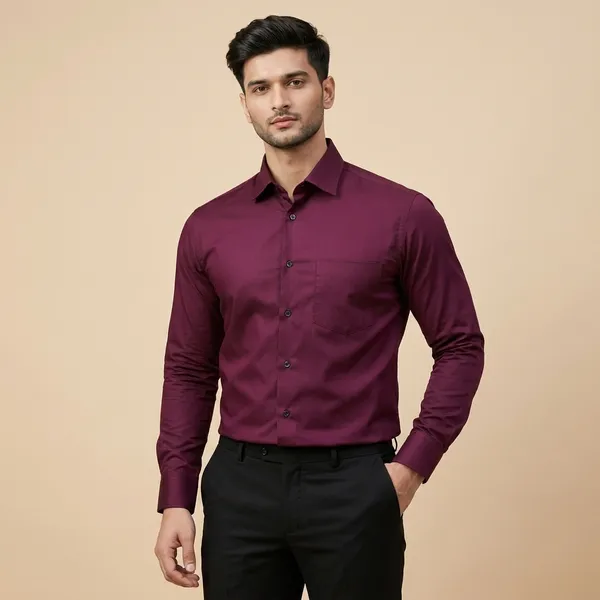 Men's_Solid_Burgundy_Wine_Shirt_Slim_Fit_Full_Sleeve_Premium_Casual_Formal_Wear