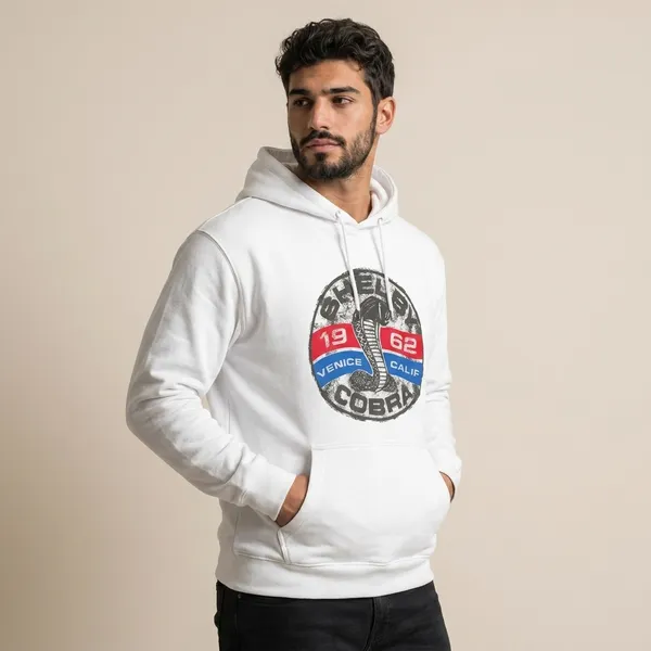 Kairo_Men's_White_Printed_Cobra_Hoodie_Stylish_Casual_Winter_Wear_Sweatshirt_For_Men