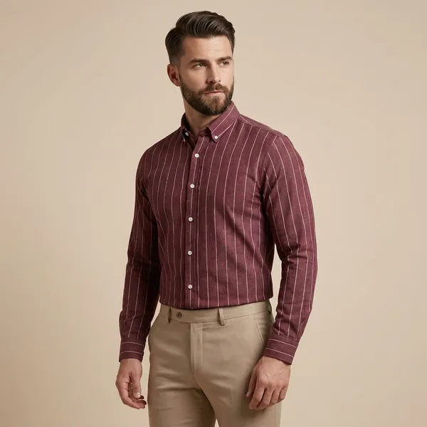 Men_Maroon_Striped_Casual_Shirt