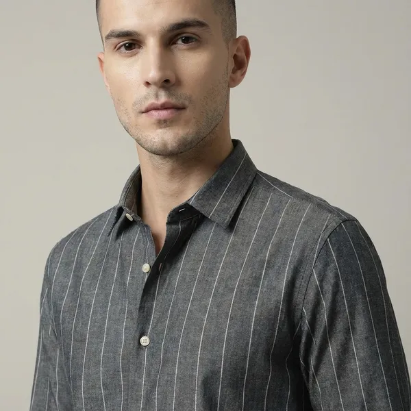 Men_Dark_Grey_Striped_Casual_Shirt