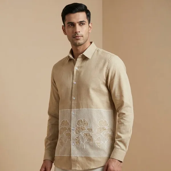 Men's_Slim_Fit_Floral_Panel_Casual_Shirt_(Pack_Of_2)