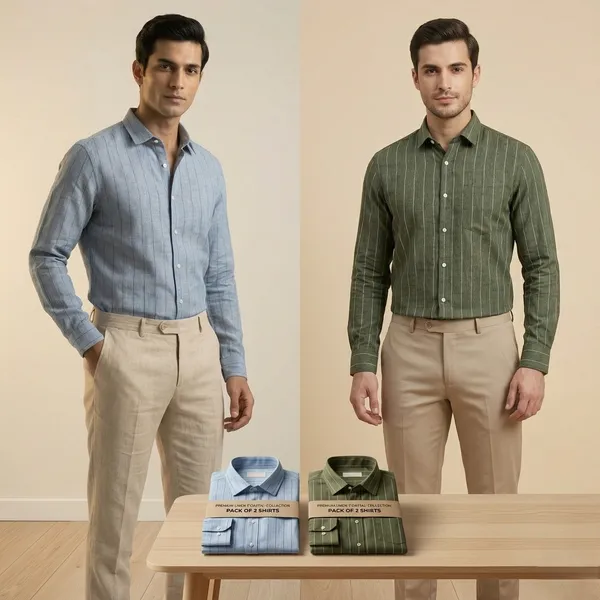 Men_Olive_Green_And_Light_Grey_Striped_Casual_Shirt_(Pack_Of_2)