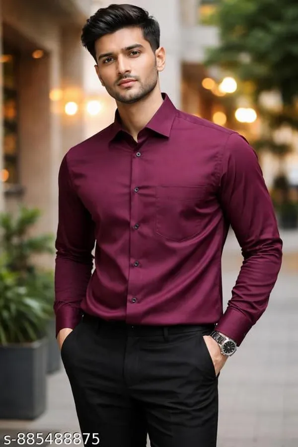 Men's_Solid_Burgundy_Wine_Shirt_Slim_Fit_Full_Sleeve_Premium_Casual_Formal_Wear