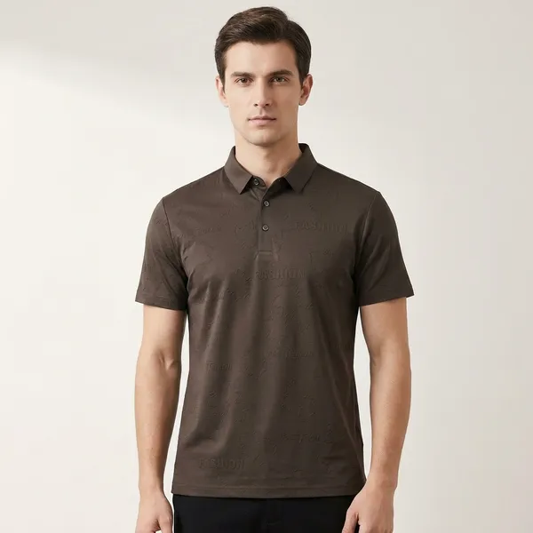 Brown_Imported_Lycra_Solid_Polo_T-Shirt_For_Men