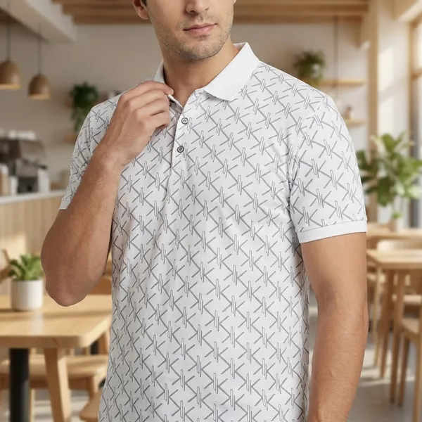 White_Imported_Lycra_Solid_Polo_T-Shirt_For_Men