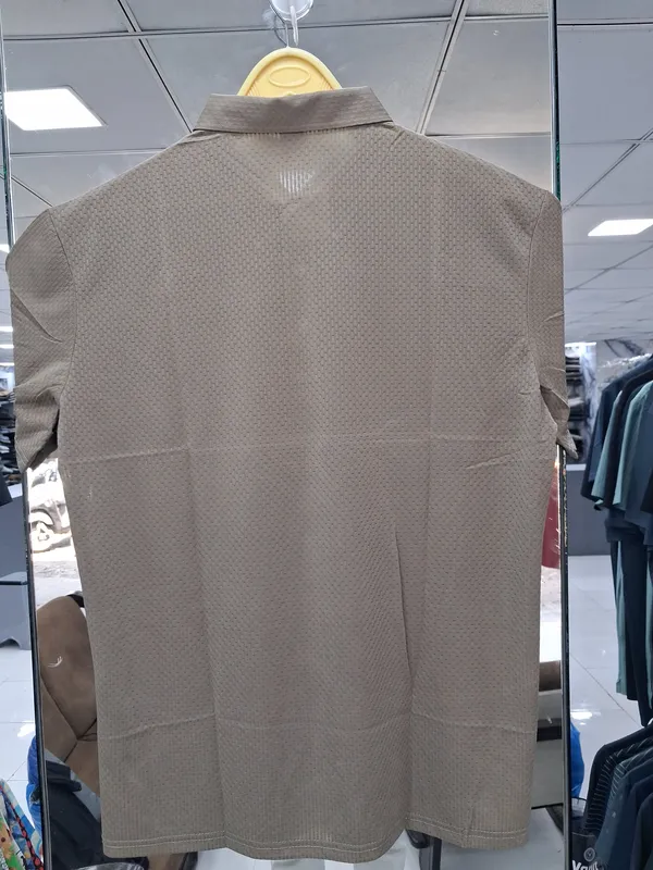 Beige_Imported_Lycra_Solid_Polo_T-Shirt_For_Men