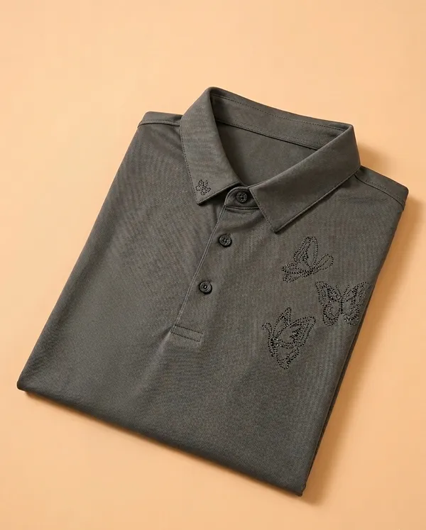 Grey_Imported_Lycra_Solid_Polo_T-Shirt_For_Men