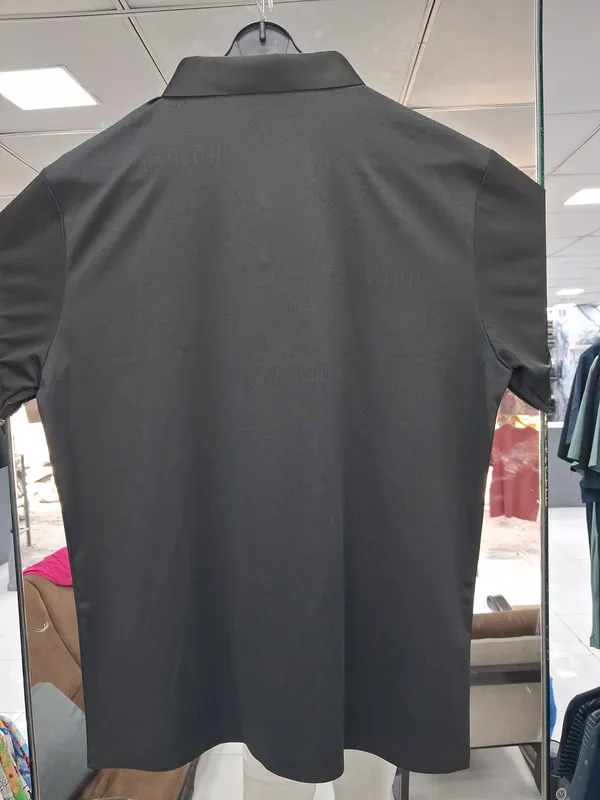 Black_Imported_Lycra_Solid_Polo_T-Shirt_For_Men