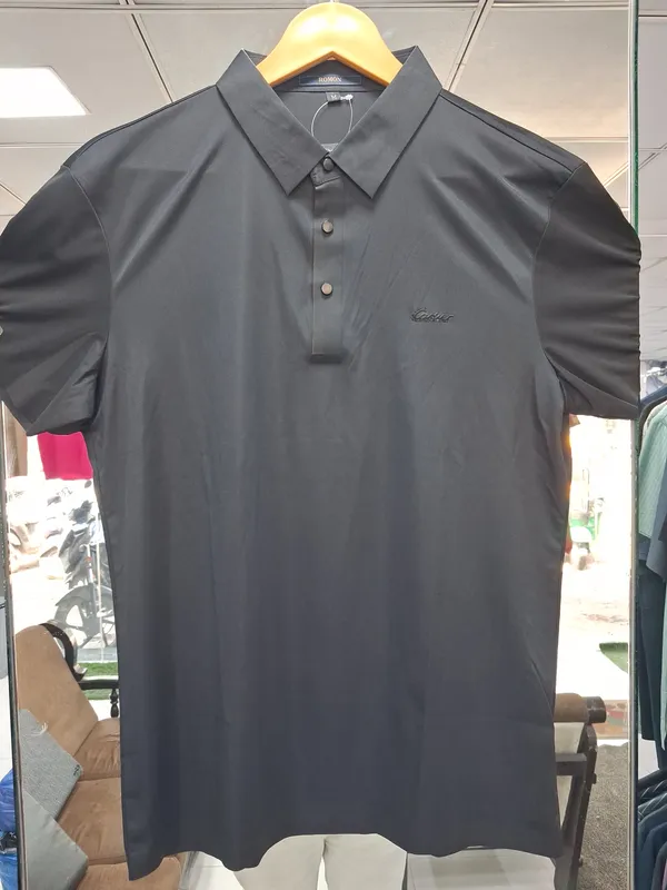 Black_Imported_Lycra_Solid_Polo_T-Shirt_For_Men