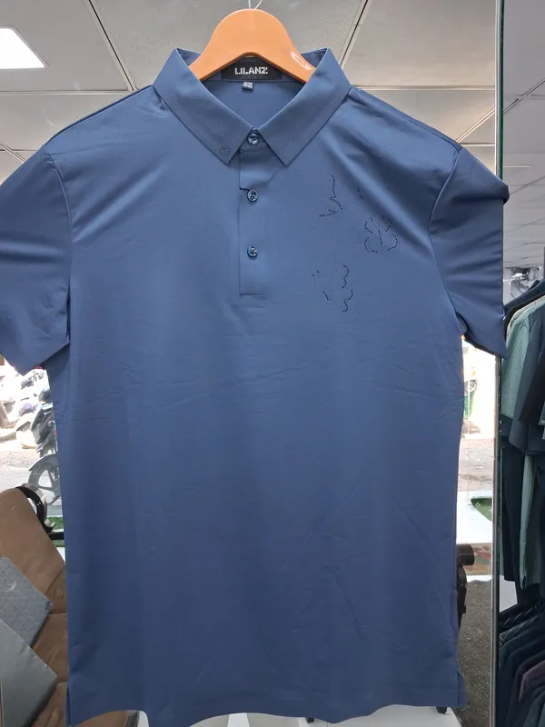 Navy_Blue_Imported_Lycra_Solid_Polo_T-Shirt_For_Men