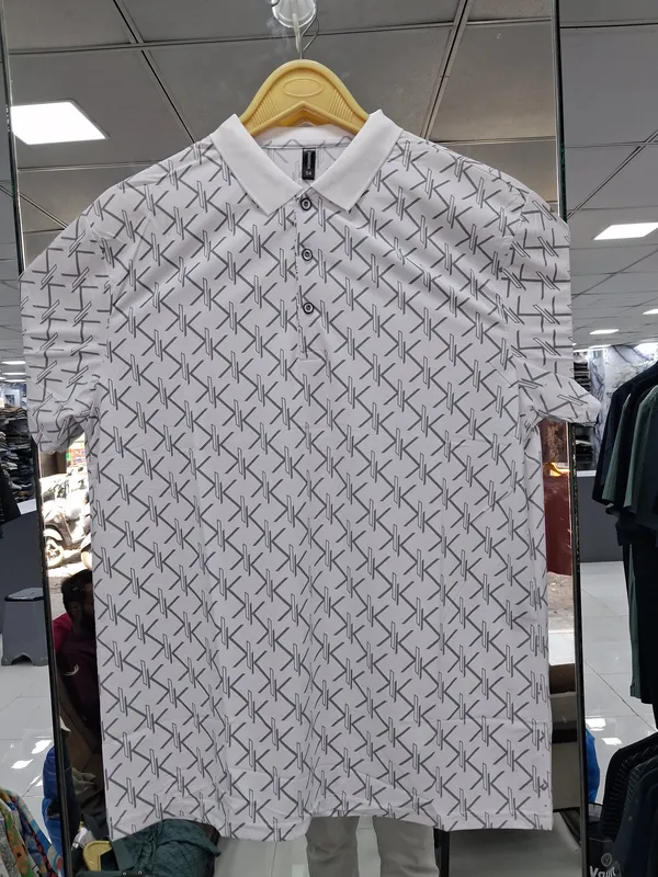 White_Imported_Lycra_Solid_Polo_T-Shirt_For_Men