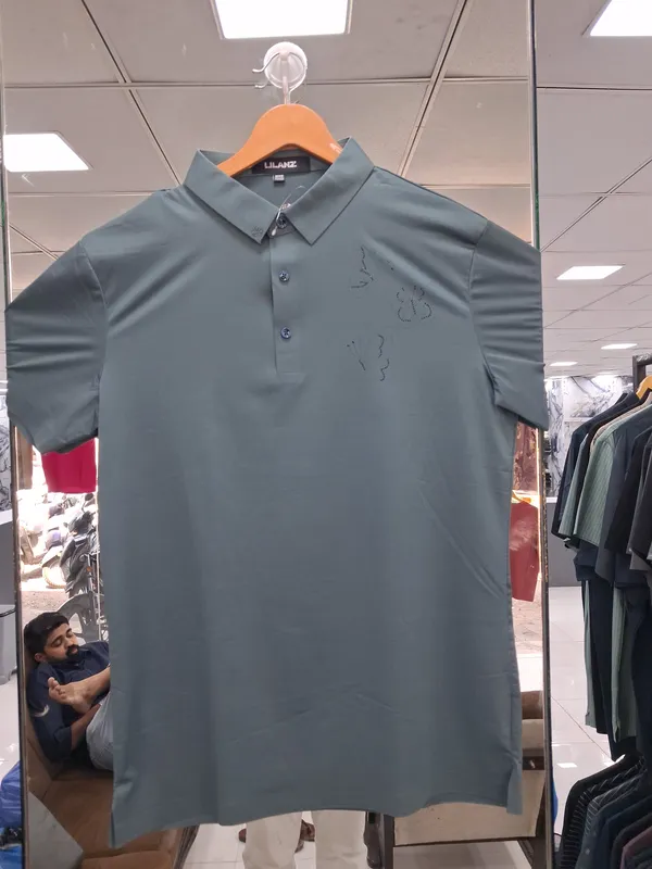 Bluish_Grey_Imported_Lycra_Solid_Polo_T-Shirt_For_Men