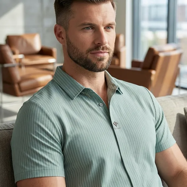 Sage_Green_Imported_Lycra_Solid_Polo_T-Shirt_For_Men