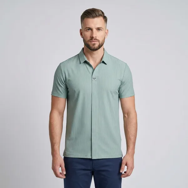 Sage_Green_Imported_Lycra_Solid_Polo_T-Shirt_For_Men