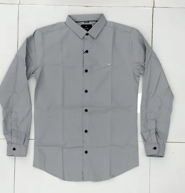 Grey_Cotton_Solid_Shirt_For_Men
