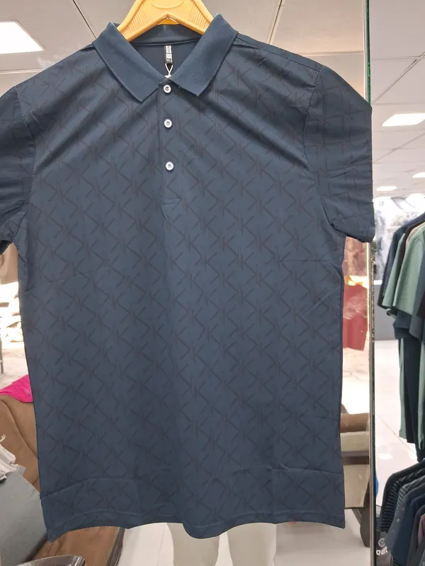 Navy_Blue_Imported_Lycra_Solid_Polo_T-Shirt_For_Men