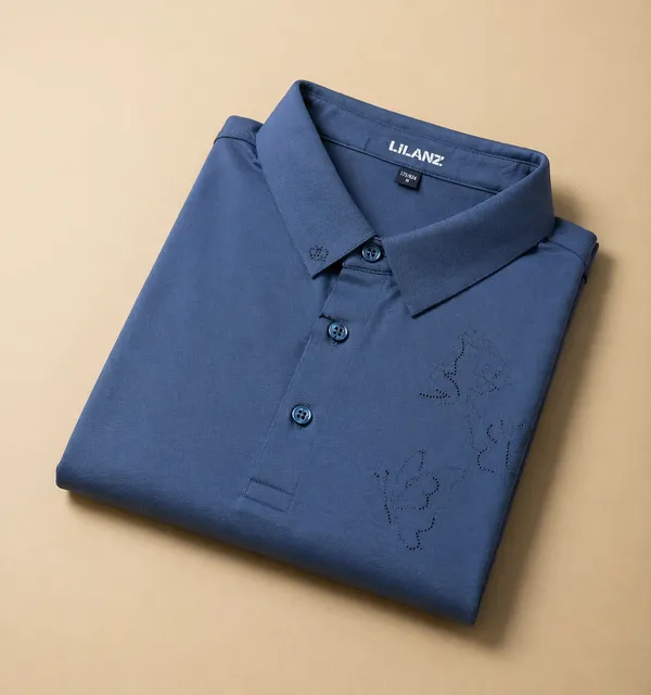 Navy_Blue_Imported_Lycra_Solid_Polo_T-Shirt_For_Men