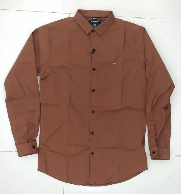 Brown_Cotton_Solid_Shirt_For_Men