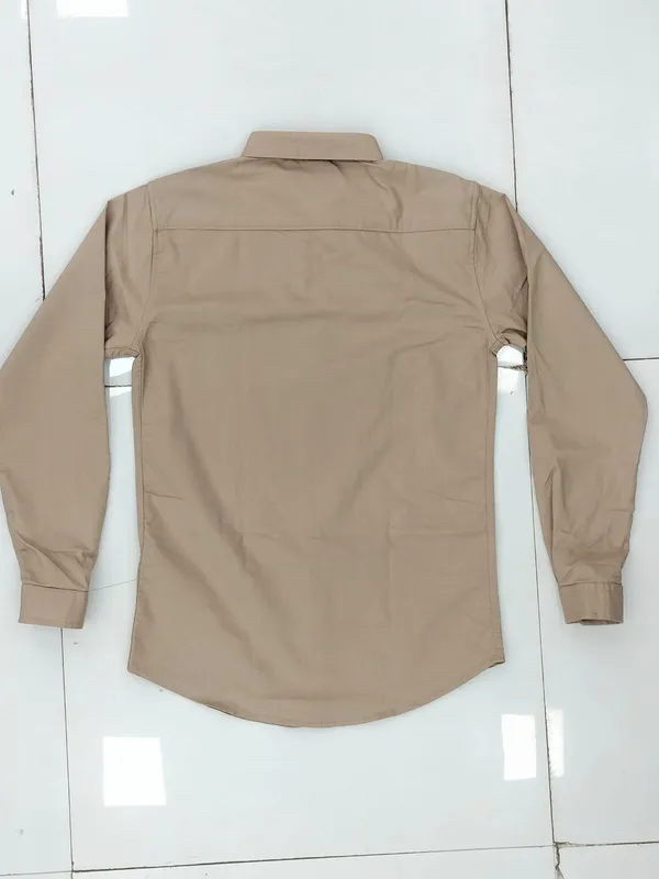 Beige_Cotton_Solid_Casual_Shirt_For_Men