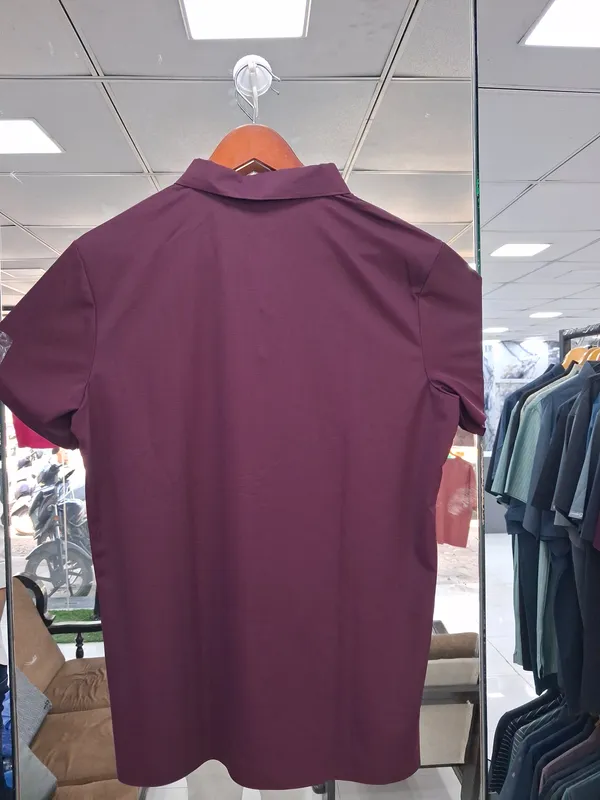 Maroon_Imported_Lycra_Solid_Polo_T-Shirt_For_Men