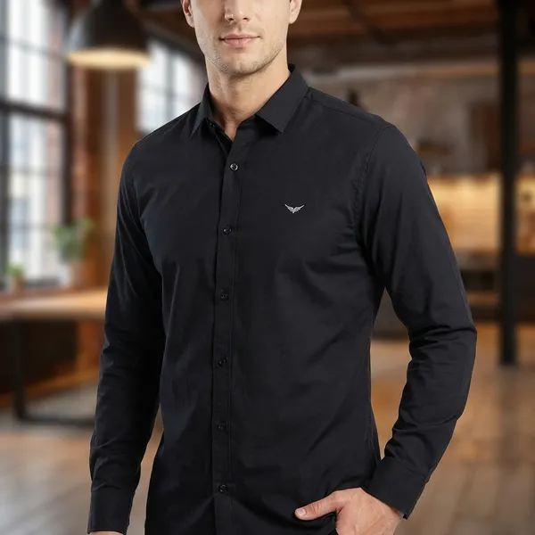 Black_Cotton_Solid_Formal_Shirt_For_Men