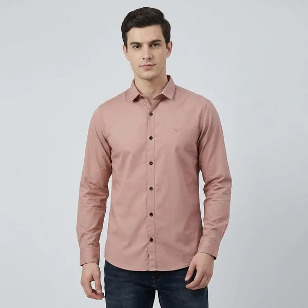 Peach_Cotton_Solid_Formal_Shirt_For_Men