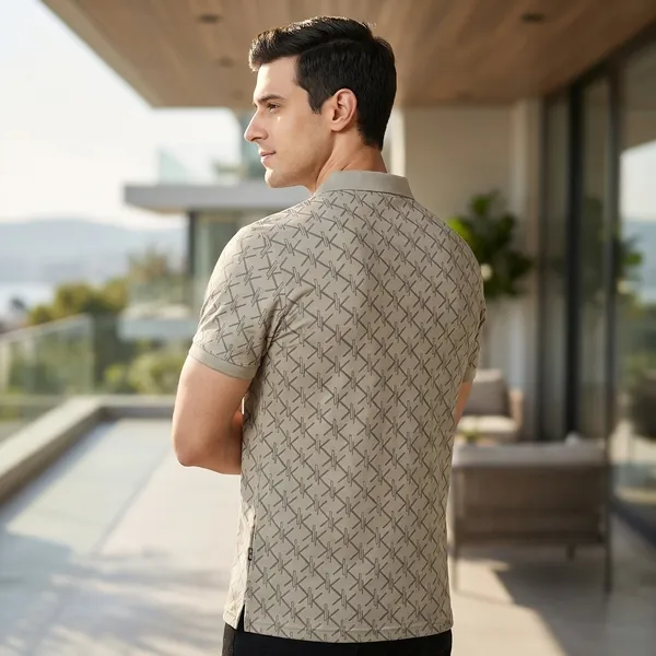 Beige_And_Brown_Imported_Lycra_Solid_Polo_T-Shirt_For_Men