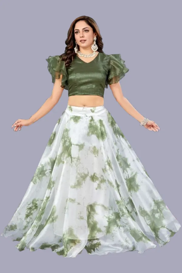 Olive_Green_Floral_Lehenga_Choli_Set