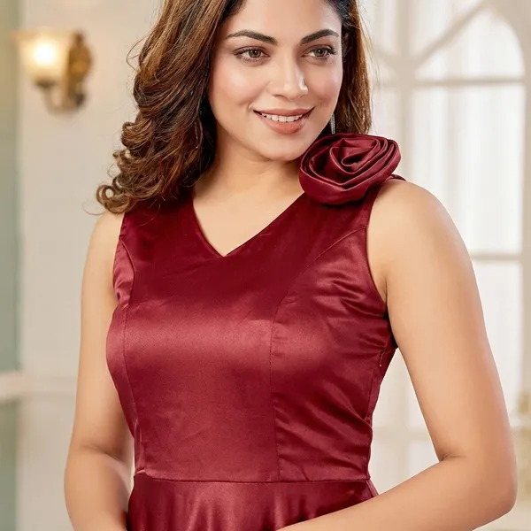 Elegant_Burgundy_Satin_Fit_&_Flare_Midi_Dress_With_Rose