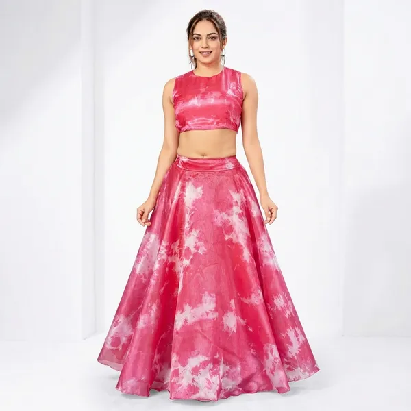 Pink_Tie-Dye_Flared_Lehenga_Skirt_With_Crop_Top_Set