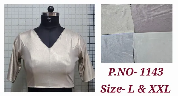 Lycra_Beige_Satin_Crop_Top_With_V-Neck_And_Puffed_Sleeves_Blouse