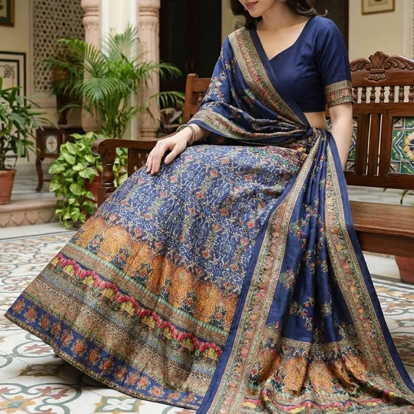 Ethnic_Printed_Flared_Long_Skirt_For_Women_-_Blue_MultiColor