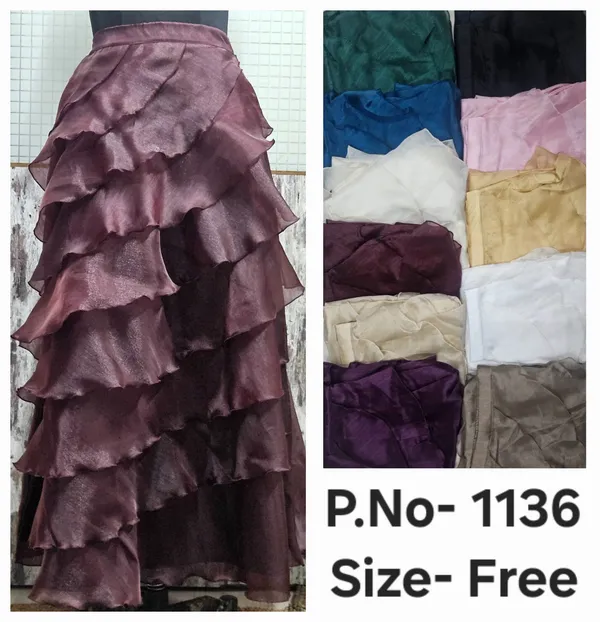 Women'S_Organza_Layered_Ruffle_Skirt