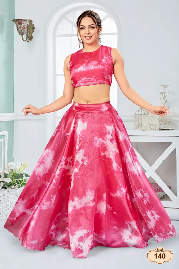 Pink_Tie-Dye_Flared_Lehenga_Skirt_With_Crop_Top_Set