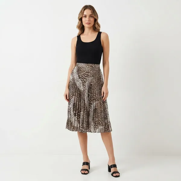 Women'S_Animal_Print_Pleated_Mini_Skirt