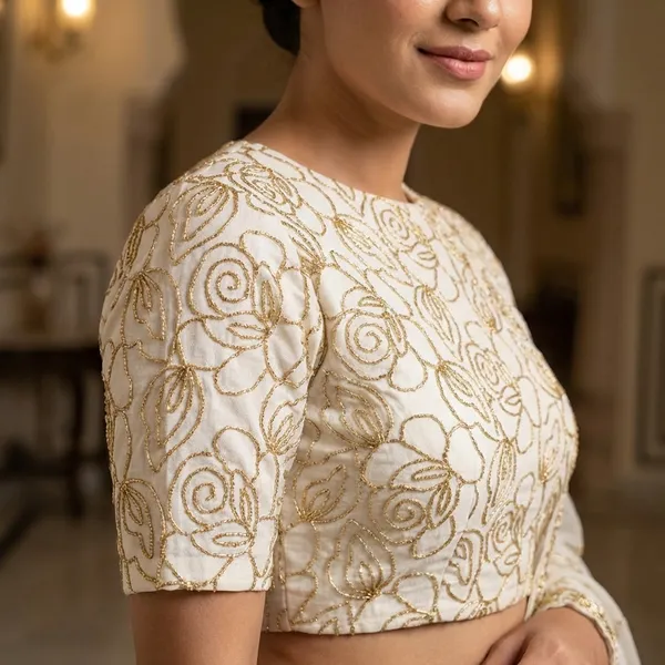 Elegant_Off-White_And_Gold_Embroidered_Crop_Top_Blouse