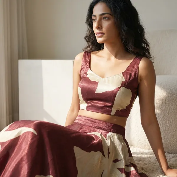Women'S_Floral_Print_Crop_Top_And_Skirt_Set