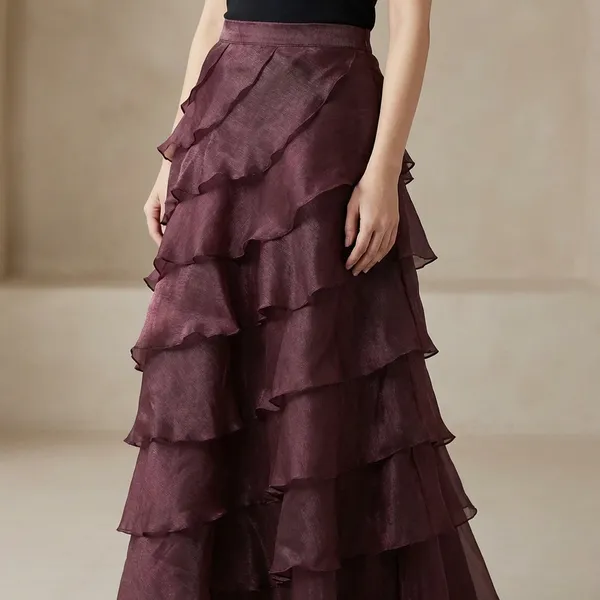 Women'S_Organza_Layered_Ruffle_Skirt