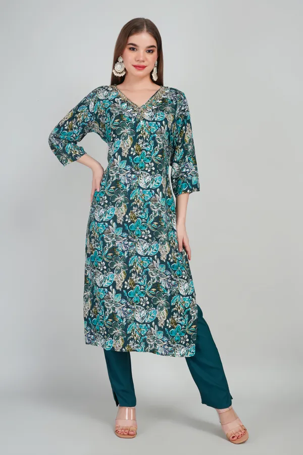 Women_Rayon_Kurta_And_Trouser_With_Dupatta_Set_Elegant_Party_And_Festive_Wear