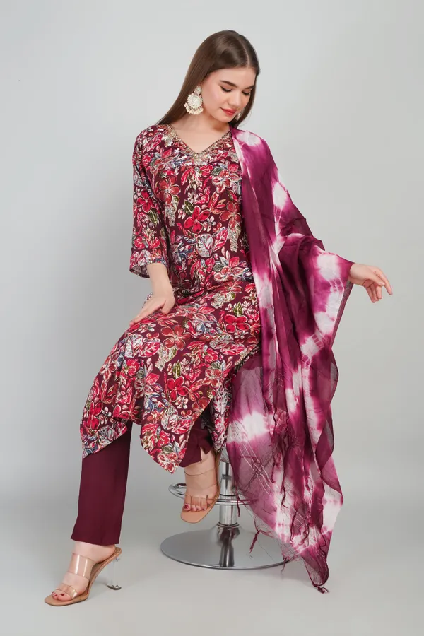 Women_Rayon_Kurta_And_Trouser_With_Dupatta_Set_Elegant_Party_And_Festive_Wear