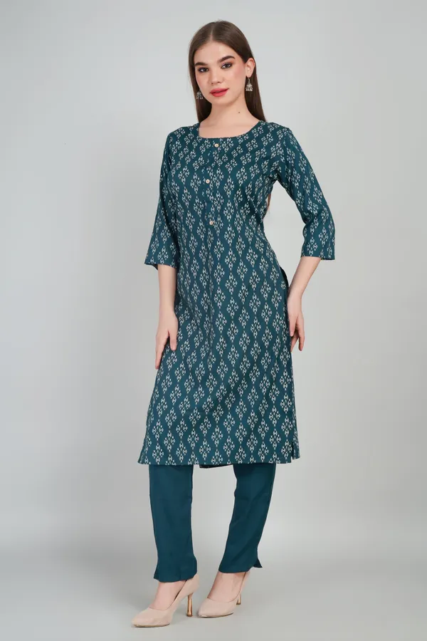 Women_Rayon_Kurta_And_Trouser_With_Dupatta_Set_Elegant_Party_And_Festive_Wear